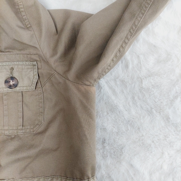 Lucky Brand 100% Cotton Kaki Pockets Drawstring Military  Hooded Jacket P7073 - Picture 8 of 10